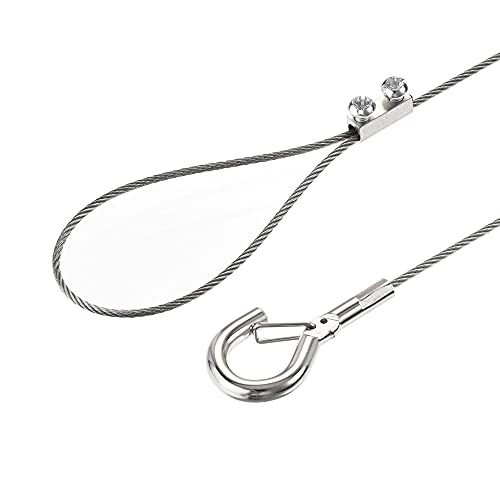 Image of uxcell Picture Hanging Wire Kit, 2Set 1M Adjustable Hanger Wire Hook for Home Art Gallery Picture Kit, Load 66 Lbs, with Vertical Fixing Screws