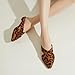 Rekayla Mules for Women Pointed Toe Flats Backless Loafers Slip On Shoes for Women, Leopard Size 7