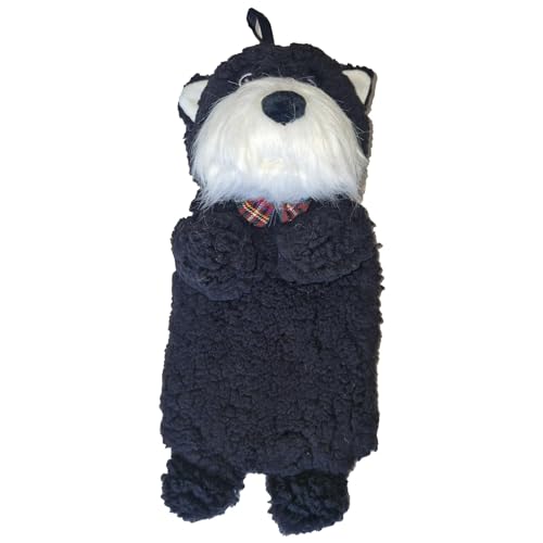 K Collection 3D Novelty Hot Water Bottle with Removable Cover - Scottie Dog Design - Soft Plush Cover - Premium Natural Rubber
