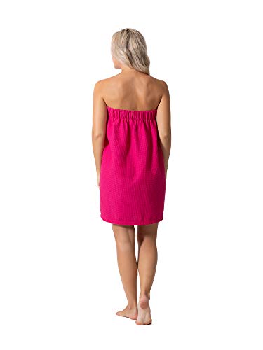 Image of Turkish Linen Women's Waffle Spa Body Wrap with Adjustable Closure