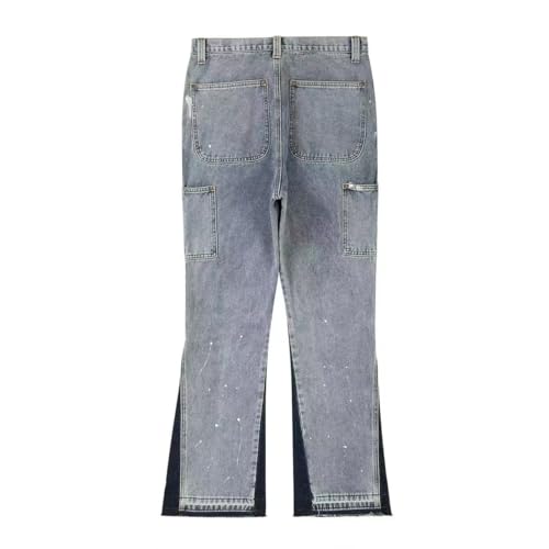 Color Match Ink Painted Baggy Jeans for Men Y2k Straight Denim Cargo Pants2