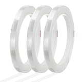 QUARKZMAN Whiteboard Tape 8mm x 66m Pinstripe Graphic Chart Line Grid Marking Tapes Pour Classroom Office Dry Erase Board Art, Clear, Pack of 3