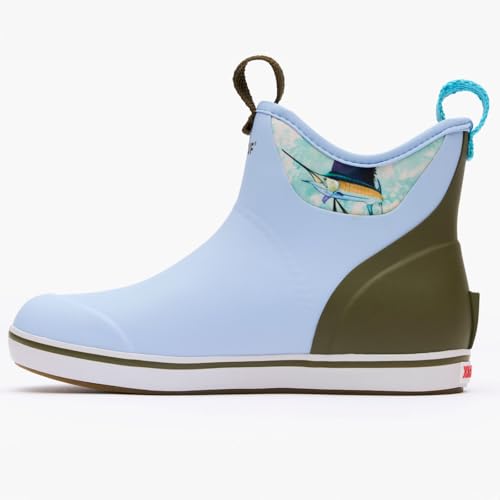 Image of XTRATUF 6 inch Women's Ankle Deck Boot Guy Harvey - Lightweight, 100% Waterproof Rubber Footwear - Non-Marking, Slip-Resistant Outsole - Moisture-Wicking Liner