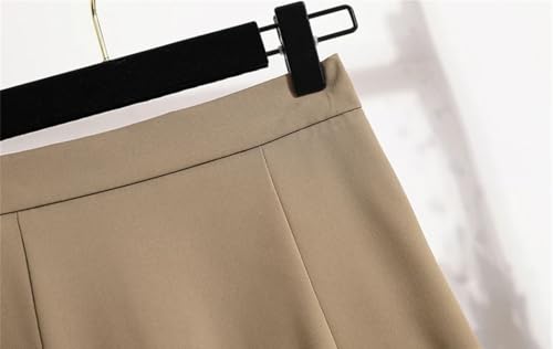 Women High Waist Solid Color A Line Casual Skirt Summer Beach Pleated Bodycon Maxi Skirts3