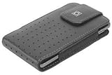 Iphone 5 With Skin Vertical Style Slide In With Flap Case Made In Genuine Leather With Magnetic Closure And Removable Swivel Clip Black