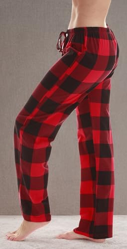 Image of Just Love Women's Buffalo Plaid Pajama Pants, 100% Cotton Jersey Knit Sleep and Lounge PJ Bottoms