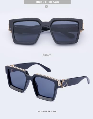 Image of Luxury Eyewear, Designer Square Sunglasses, UV 400 protection, Thick and strong Frame, for Men and Women