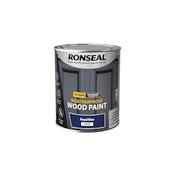 Ronseal 10 Year Weatherproof Wood Paint - Royal Blue - Satin - 750ml