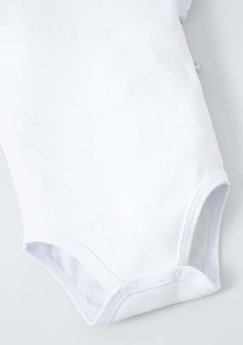Body Bebê Unissex Manga Curta Em Ribana - Branco 09-12M