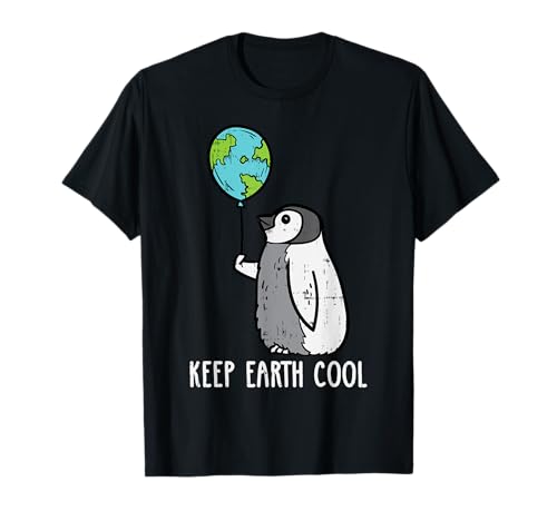 Keep Earth Cool Penguin Balloon Earth Day Animal Lover Gift T-Shirt