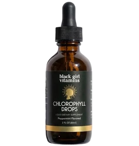Black Girl Vitamins Liquid Chlorophyll Drops Mulberry Leaf + Chlorophyllin with Peppermint Vegan Liquid Concentrate Supports Digestive Comfort & Healthy-Looking Skin (4-Month Supply)