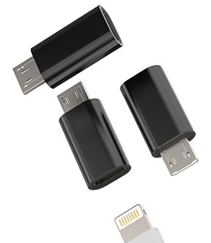 Adaptador Lightning hembra a micro USB macho (paquete de 3) para iPad compatible con Samsung Galaxy S7 S6 Edge LG Android Converter carga sincronización de datos puerto conector de carga para iPhone