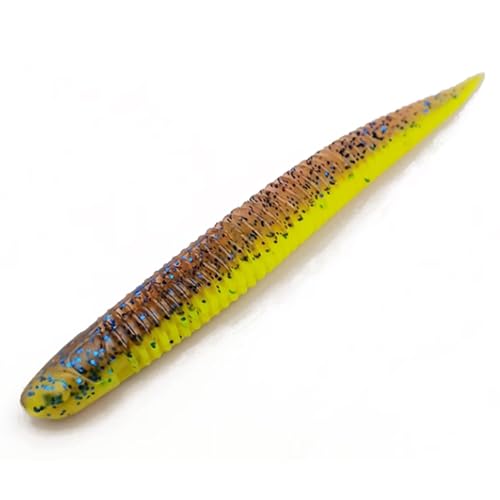 ZZTWER 12/12/10 PCS Pesca Cebo Suave Aguja Flotante Tail Luros de Fideos biónicos Cebo Falso para Perca y mandarín