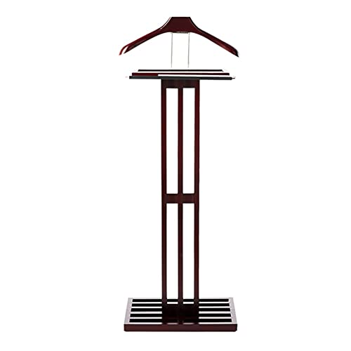 Servomuto In Legno Mogano Con 2 Cassetti - Appendiabiti Elegante 45x45x125cm - Foto 4