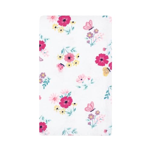 Image of Hudson Baby Unisex Baby Cotton Poly Flannel Burp Cloths, Butterfly Floral 10-Pack, One Size