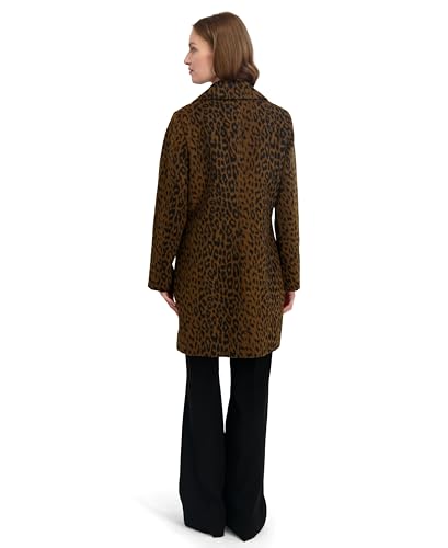 Image of TAHARI Womens Faux Wool Walker Coat With Notch Collar, Front Button Closure, Fully Lined With Stretch