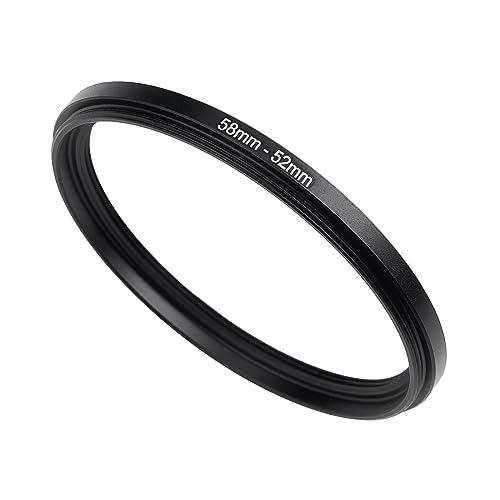 Anillo adaptador de filtro step-down de 58 mm a 52 mm, para lentes de cámara y accesorios UV, ND, CPL de todas las marcas, fabricado en aluminio anodizado