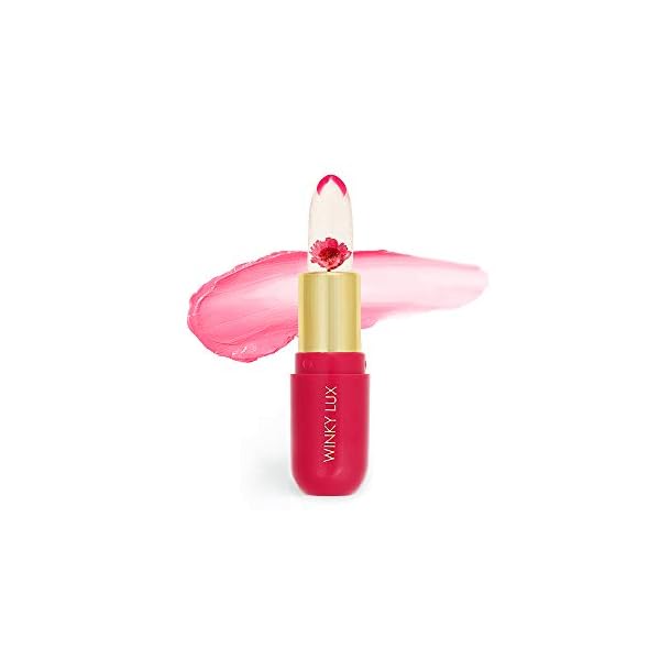 Winky Lux Flower Balm, pH Lip Balm, Color Changing Lipstick and Tinted Lip Balm Stain, Vegan & Cruelty Free Lip Balm, Hydrate & Plump, Sheer Pink Lipstick, Pink Flower