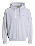 JACK & JONES Jjcollege - Sudadera con Capucha y Cremallera para Hombre, Color Blanco Melange, Talla XL, White Melange, XL