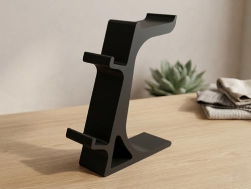 Image of Dual Controller and Headphone Stand for PS5 and Xbox - Gaming Headset Holder & Controller Organizer - PlayStation 5 Accessories - Black