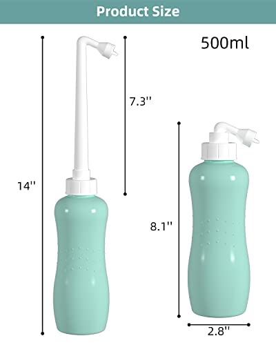 Bidé portátil de viaje Hibbent de 500 ml con boquilla extendida para higiene personal (2 uds) 6
