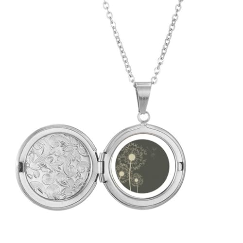 Médaillon fleurs de pissenlit avec cabochon en verre de haute qualité pour cadeau d'anniversaire