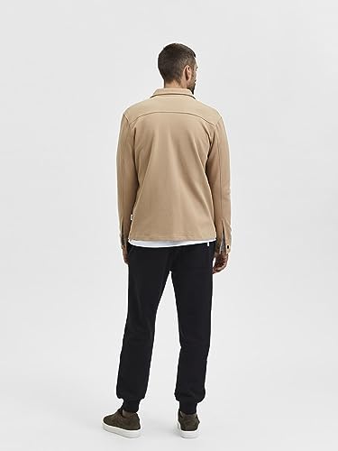 Selected Homme Overshirt Classic en algodón premium de color neutro 3