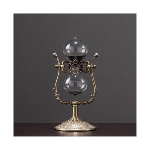木砂タイマー、 360°回転式メタル砂時計サンドタイマーオーナメント マルチカラー 15/30/60分(Bronze Black,60 minutes)