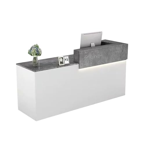 XINGYUDS Reception Counter Desk, Front Counter Desk with Lockable Drawer,Retail Counter for Clothing Store,Beauty Salon and so on 23.62" Dx47.24 Wx39.37 H C-R