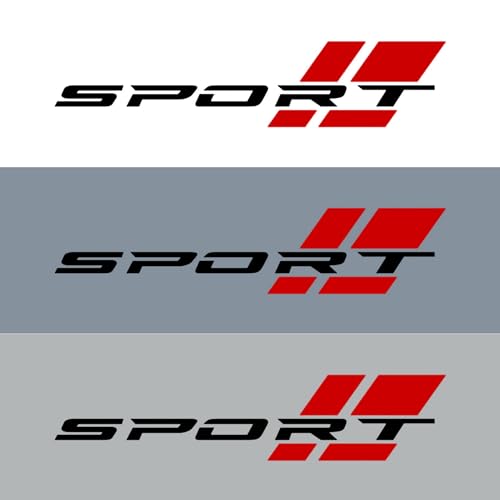 Image of Zhizhong Car Sport Decal,16 Inch Vinyl Sticker Fit for All Cars Side (2 Pcs Black Red)