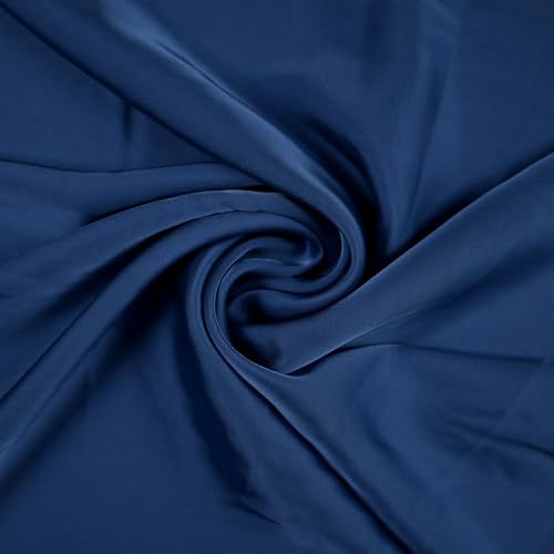 TexTrend Tela al Metro Satin Armani - 1 Metro 150 x 100 cm - Tela para Costura - Ropa - Tela Sintética Efecto Seda - Azul Marino
