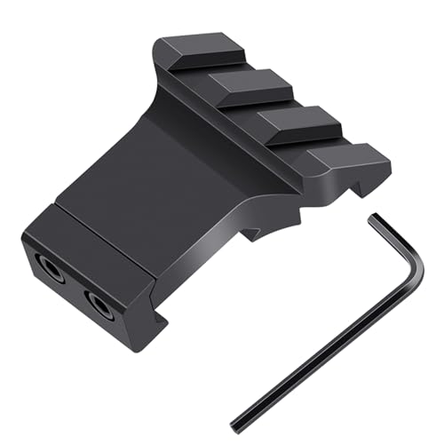 LONSEL 45° Picatinny Offset Rail Mount, 3 4 5 Slots 45 Degree Offset Picatinny Rail Mounts Aluminum Low Profile Adapter for Flashlight Laser Sight Optics (3 Slot - 1 Pack)