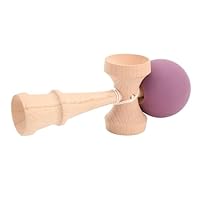 ZASCHMOY Verbessern Sie die Fähigkeiten mit Premium -Holzkendama -Spielzeug für eine Verbesserte Hand Auge Koordination und Reflexe Tragbarer Kendama mit Schnur für Innen und Außenspaß, Lila (Purple)