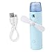 Facial Mister Sprayler Usb Ładowalny Przenośny Wentylator Dla Twarzy Nawilżający Niebieski