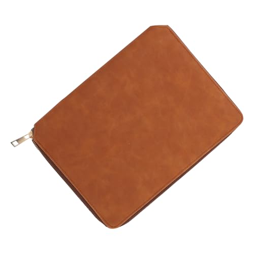 VILLFUL Libreta de Negocios A5 con Estuche con Cremallera de Notas de Hojas Sueltas Color Marrón Cuaderno de Oficina Práctico para Escribir y Planificar el Día a Día