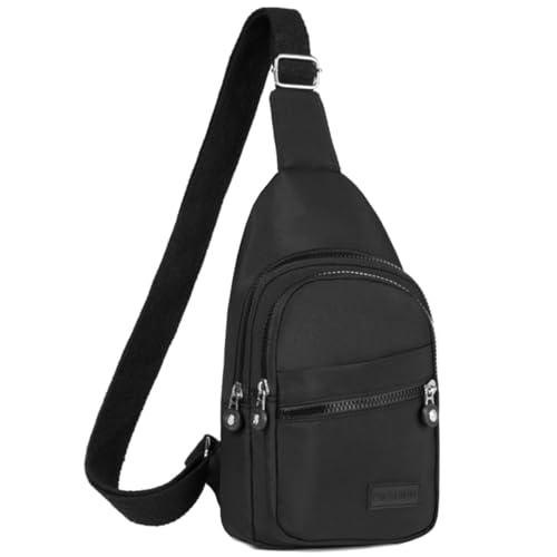BAOU Small Sling Backpack Crossbody Sling Bag for Women, Chest Bag Daypack Fanny Pack Cross Body Bag for Travel Hiking Outdoors - Black