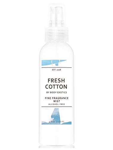 Fresh Cotton Perfume Alcohol-free Fine Fragrance Mist by Body Exotics 4 Fl Oz 118 Ml ~ the Fresh Scent of Warm Cotton Drying on the Line