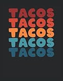  TACOS: Cuaderno punteado, Carta (21,59 x 27,94 cm), 120 páginas, papel crema, cubierta mate