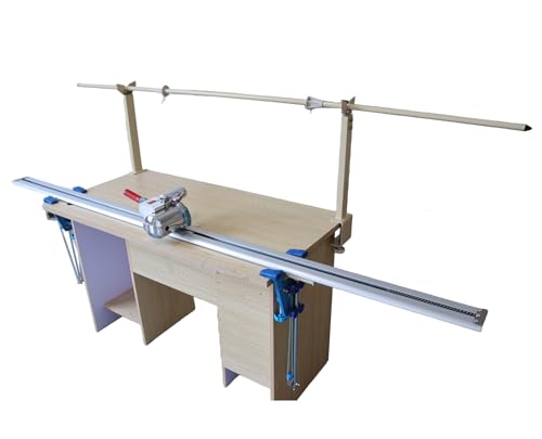Image of HayWHNKN Fabric Cutter High Speed Cloth Cutting Machine with 86.6inch Guideway and Counter Industrial Fabric End Cutter Machine 220V 180W