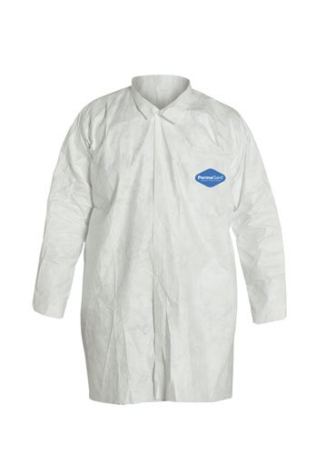 Liberty Glove & Safety 18300XL PermaGard Micro-Porous Film Over SpunBonded Polypropylene Lab Coat, X-Large (Case of 30)