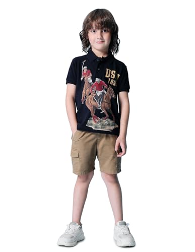 Image of Kids Regular fit Boys Cotton Printed Short Sleeves Polo T-Shirts