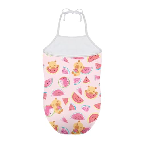 Image of Girls One Piece Swimsuit Summer Quick Dry Beach Sport Bathing Suit Halter Strap 1-10 Little Kids Toddler Swimwear