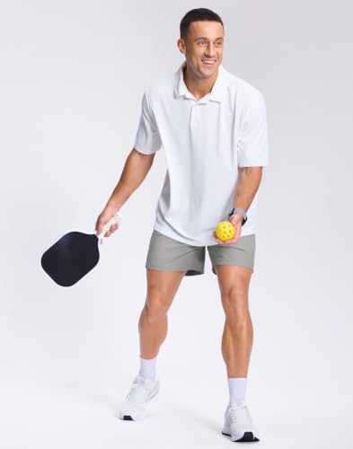 Image of GGJ Men's Lightweight Athletic Shorts with 2 Zipper Pockets 7 inch /9 inch /5 inch Gym Workout Running Quick Dry Tennis Shorts for Men