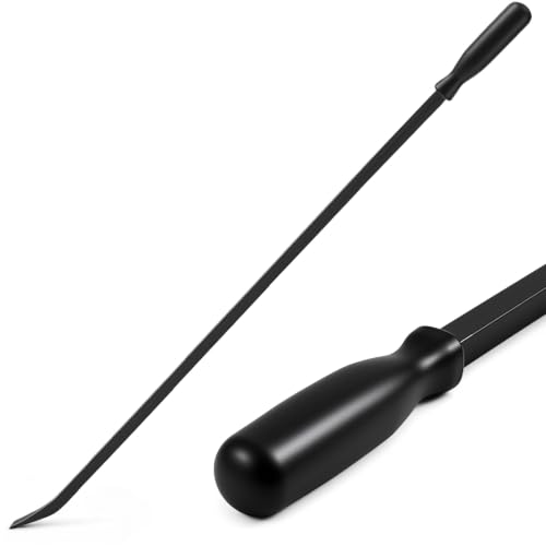 Image of 25 Inch Non-metal Striking Cap Pry Bar Long Heavy Duty Pry Bar with Mechanic's Handle for Positioning Aligning Prying Iron Worker Tools (Black)