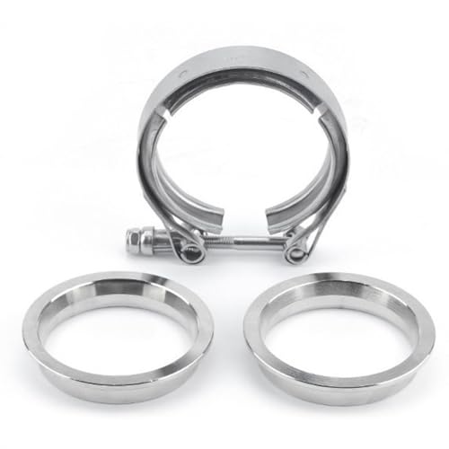 Kit de abrazadera de banda en V de 2,5 pulgadas para bajante de turbo con bridas macho y hembra