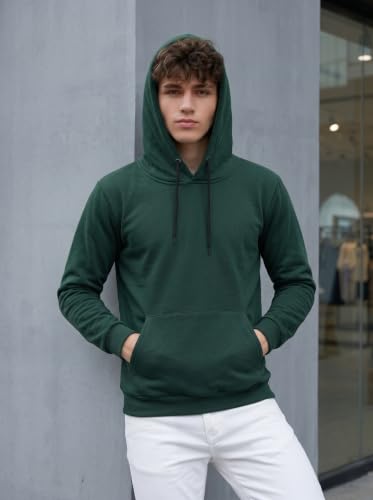 Image of HOODMASTER Unisex Fleece Hoodie Sweatshirt with Pockets Full Sleeves Regular Fit Solid Pattern Hooded Neck and Standard Length | Hoodies for Men & Women