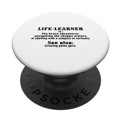 Life Learner - the brave adventurer navigating the choppy PopSockets Swappable PopGrip, Black