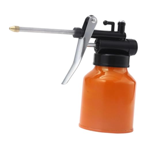LRXFPIYF Hand Pump Oiler Can Metall Ölkanne Manuelle Pumpflasche mit Langer Düse Robuste Hochdruck Öler Vielseitig Verwendbar für Industrielle Reparaturen Fahr, Orange