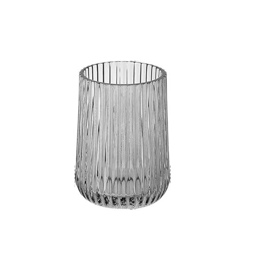 Juego de baño de vidrio gris premium con vaso para cepillos 2