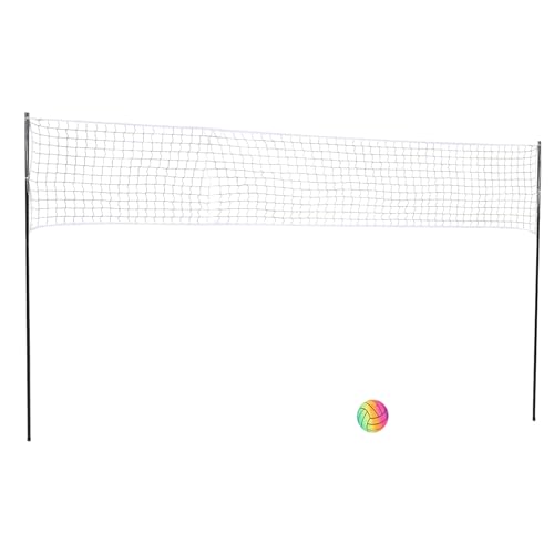 Juego de Red de Voleibol Portátil, Red de Voleibol Profesional Al Aire Libre con Postes, Voleibol y Bomba, Bolsa de Transporte, Sistemas de Red de Voleibol Al Aire Libre Resistente